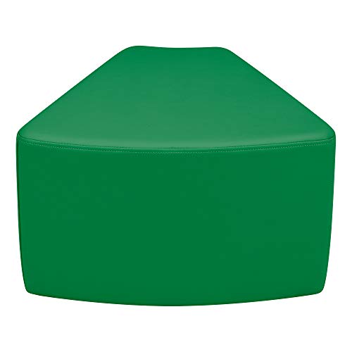 Image of Sprogs 12 inch H Structured Wedge Stool -Flexible Modular Collaborative Soft Seating for Office, Home, Lounge and School Classrooms with Durable Frame & Set of 6 inch Legs Add-on -Green