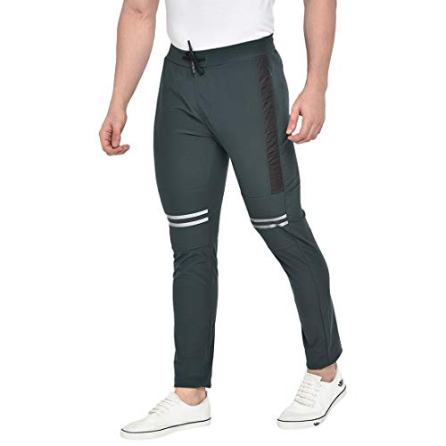 Image of BEEVEE Mens Forest Green 4way Stretch Elasticated Knits Trackpant with Drawstring.