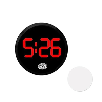 ekurfos Car Digital Dashboard Clock, High Definition LED Luminous Clock with Touch Display, Alloy Mini Decorative Watch, Self-Adhesive Interior Watch for Car & Home & Office (Red)