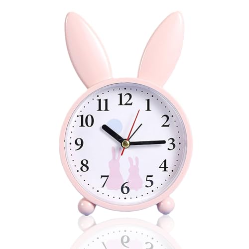 Wecker Digital Kinder, Kinder Lichtwecker Cute Rabbit Kinderwecker Creative Nachttischlampe Snooze-Funktion, Zeitgesteuertes Nachtlicht, Nicht Tickend, Kleine Uhr, Wecker in Hasenform, Geräuschlos
