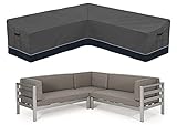 SOFW Outdoor Sectional Cover,100Inch L(on Each Side) Patio V-Shaped Sectional Sofa Cover,600D Heavy Duty Waterproof Fabric,100Lx33Wx31H