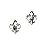 Mary Queen of Scots - Fleur De Lis Ohrstecker aus Sterling Silber mit echten Süßwasserperlen. Hübsche Ohrstecker aus Sterling Silber deren Design auf dem romantischen und tragischen Leben der schottischen Königin Maria Stuart basiert.