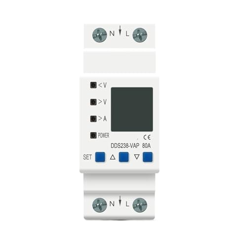 Rail DIN réglable 80A avec protection relais et voltmètre pour tableau