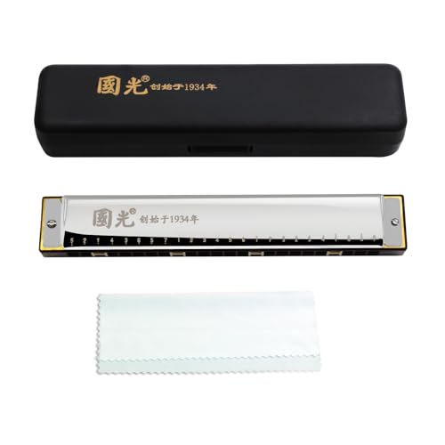 Silver – 24 Holes Tremolo Harmonica Polyphony Diatonic C Key 24 Hole Profession Tremolo Harmonica Beginners Students Aldults with Storage Box Cleaning Cloth - Les Beatles, Paul McCartney, John Lennon, RIngo Starr, George Harrison Silver - 24 Holes Tremolo Harmonica Polyphony Diatonic C Key 24 Hole Profession Tremolo Harmonica Beginners Students Aldults with Storage Box Cleaning Cloth – Image 7