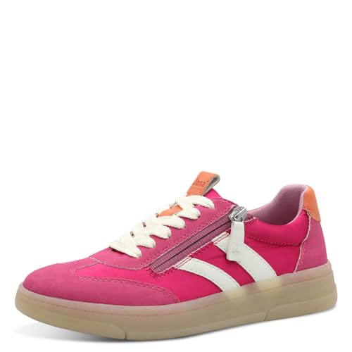 Jana Damen Sneaker flach Sportlich Vegan, Rosa (Fuxia), 38 EU