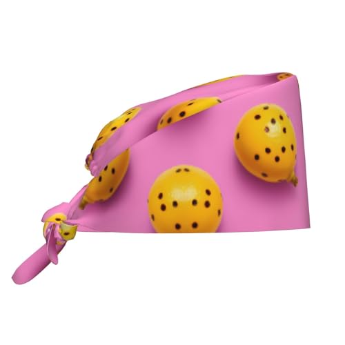 WBQLSL Spotted Passion Fruit - Gorro de trabajo transpirable y absorbente del sudor, unisex, ajustable, negro, talla única, Negro, talla única