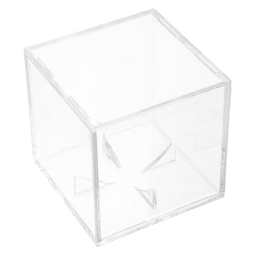 SKISUNO Vitrine Acrylique Transparente 8X8X8 CM pour Balles de Baseball et Tennis, Boîte Cube Base pour Rangement et Présentation Multi-Sport