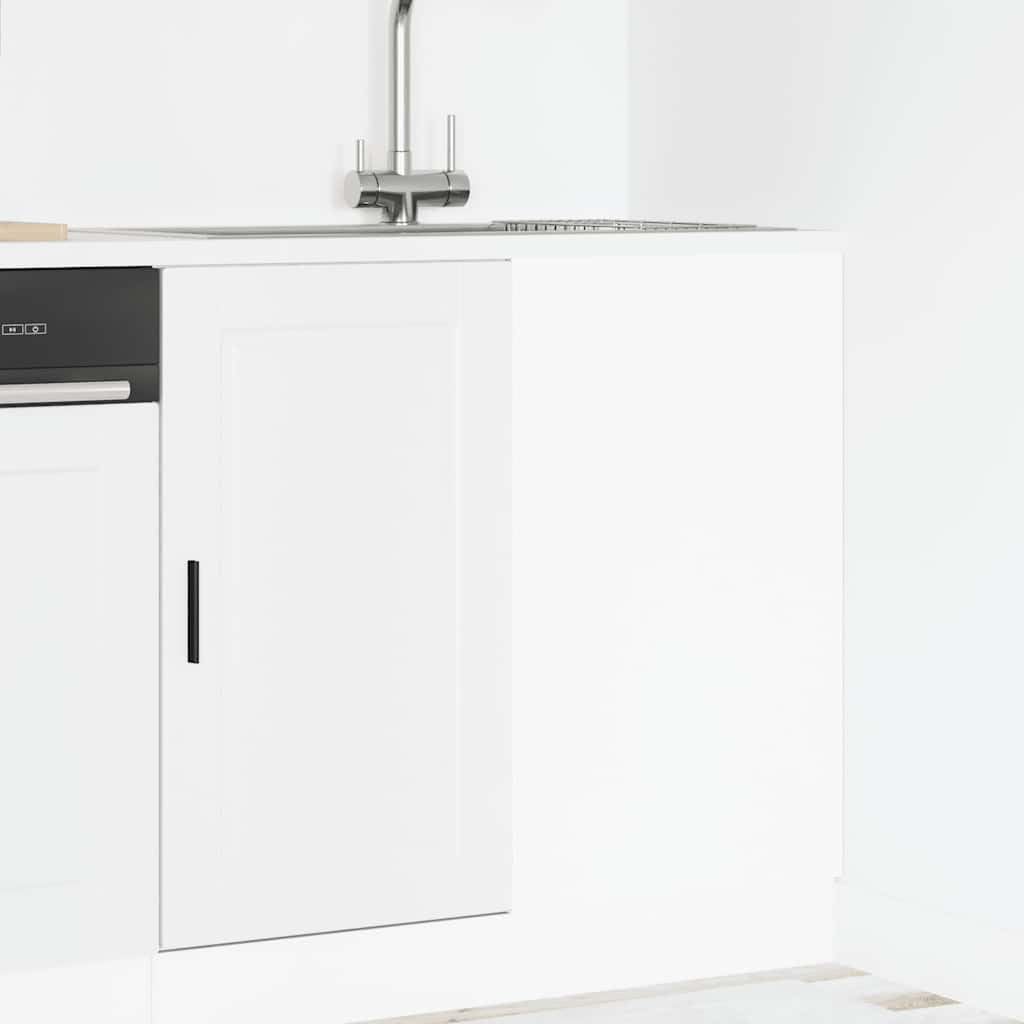 Myheimly Küchenschrank Holzwerkstoff,hoher Küchenschrank, Schrank,Küchenzeile,Schrank Küche,Einbauküche Küchenunterschrank Porto Weiß Holzwerkstoff