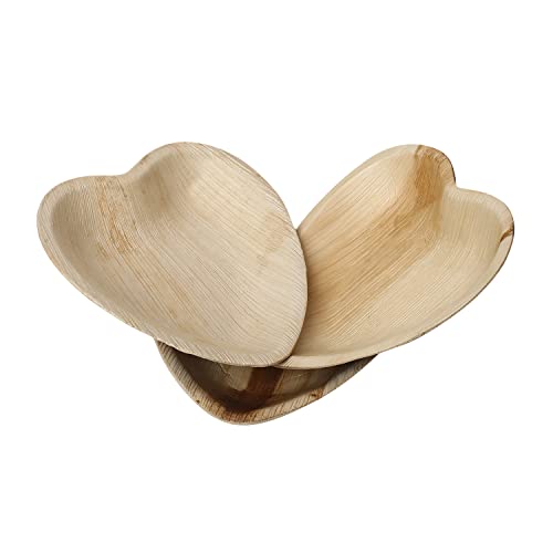 HOT BARGAINS 25 X Heart Shape Disposable Palm Leaf Plates Bowls 100% Biodegradable and Compostable Best for Social and Commercial Use