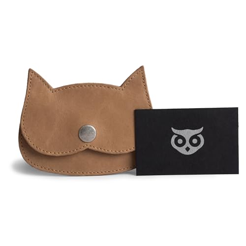 Image of Hide & Drink, Cat Shape Wallet Handmade from Full Grain Leather - Single Malt Mahogany