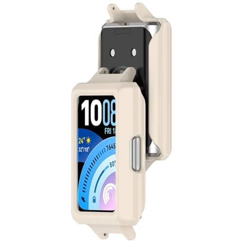 Image of for Huawei Band 11 Pro / 11 Pro NFC Watch Case Hard PC Protective Cover with 12mm Button Cutouts - Antique White