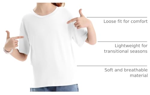 Image of Girls Short Sleeve T Shirts Kids Summer Crewneck Tops Basic Tees 5-14 Years