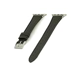 compatible with Apple Watch アップルウォッチ用 バンド ベルト エプソンレザーベルト クロカラント KUROCURRANT 38mm 40mm 41mm 42mm用 Series11/10/9/8/7/6/5/4/3/2/1/SE/SE2に対応 ブラック/シルバーパーツ