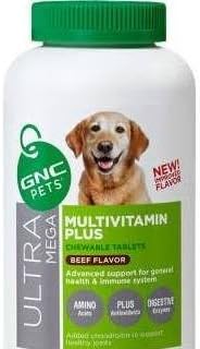 GNC Ultra Mega Multivitamin Plus Advanced Support for Senior Dog 60 Count Chewable Tablets by GNC Pets