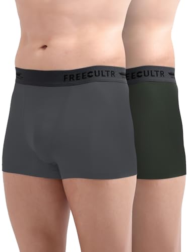Image of Freecultr Men's Underwear Micromodal Airsoft Trunk Comfortable - Sweat Proof, Non-Itch, No Chafing, Ultra Soft & Breathable Fabric | Mens Underwear Combo Pack of 2