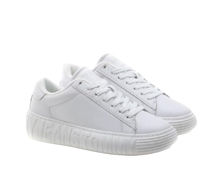Tommy Hilfiger Tjw-Suela de Piel ESS En0en02507, Tenis Cupsole Mujer