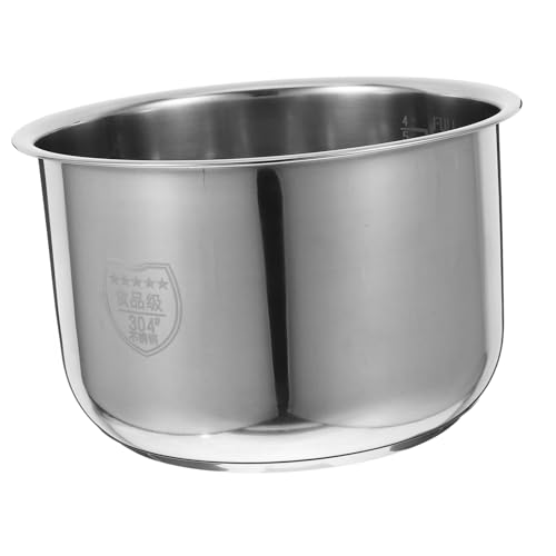 LAPYAPPE Revestimiento De Olla Arrocera Olla Eléctrica Para Arroz Interior Ollas Arroceras Olla Interior De La Olla Arrocera Más Rico Arroz De Viaje Cocina Multi Silver Acero Inoxidable