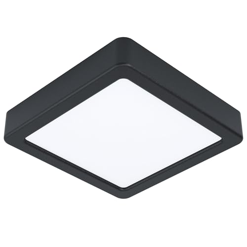Plafonnier LED 1 flamme Eglo en acier avec diffuseur plastique blanc chaud