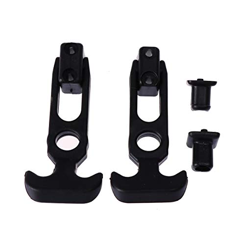 LIOOBO LIOOBO Verrou de Capot Acier Inoxydable Caoutchouc Boucle de Verrouillage du Capot Loquet de Capot pour Moteur Voiture 2 Pièces (Noir)