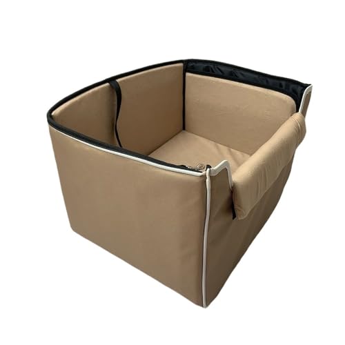 OZCCH Asiento Elevador Plegable for Coche for Mascotas con Funda de Felpa, Relleno de cojín y Panel Acolchado de Espuma - Asiento de Coche Plegable for Perros(Rice White)