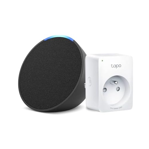 Echo Pop | Anthracite + Tapo Matter Prise Connectée, Fonctionne avec Alexa - Kit de démarrage Maison connectée