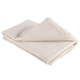 CHUENHEI 150cm x 4m Leinenstoff Meterware, Leinen Stoff zum Nähen, Natur Leinentuch für die Herstellung von Kleidungsstücken Basteln Vorhänge Stickerei Dekoration und Tischdecke