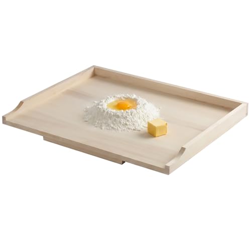 Backbrett Holz Groß mit Anschlag aus unlackiertem Holz 50 x 63 cm