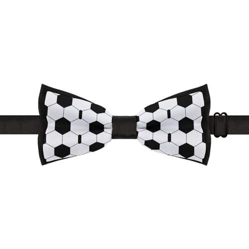 GoasNei Soccer Cartoon Pattern Bow Tie for Men Adjustable Necktie Funny Tie Neck Ties for Weddings Party