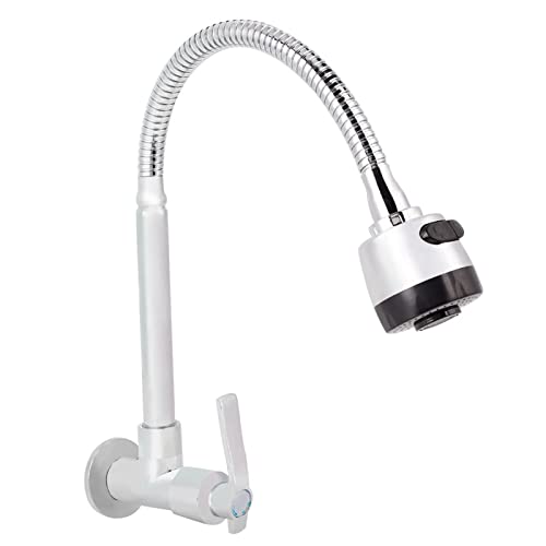 YUMILI Grifo - G1/2 Pulgadas Cocina doméstica Grifo doméstico de Agua de Tipo frío único Grifo Giratorio de Montaje en Pared de 360 ​​​​°