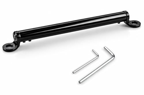 Image of Universal Motorcycle Handlebar Brace Rod | CNC Aluminum Cross Bar with Mount Clamp | Bike Handle Stabilizer Support Bar | Black Finish