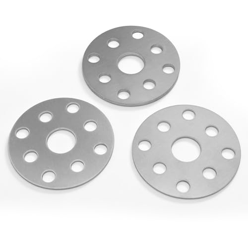 Daola888 Water Pump Pulley Shim Kit, 1/8 Inch and 1/16 Inch, 3 Pcs, Compatible with SBC BBC SBF 302 350 427 454. 0.063 in and 0.125 in Thick, 5/8 in and 3/4 in Shaft, Aluminum, Natural