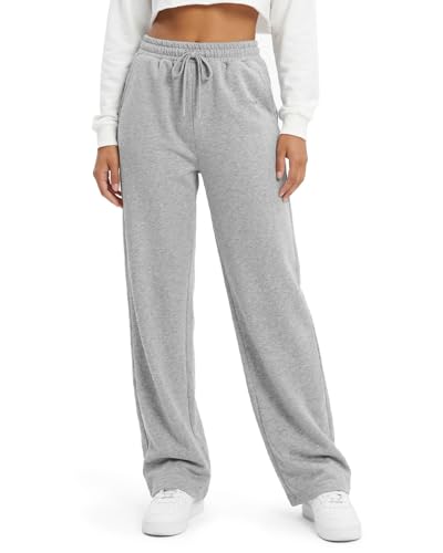 Zylioo Tall Wide Leg Joggers 32/34" Inseam Extra Long Sweatpants for Women High Waisted Tracksuit Bottoms Yoga Running Light Grey