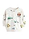 NEXT Gemustertes Sweatshirt aus 100% Baumwolle Ecru Off White Cars 18 Monate