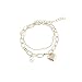 BOSAIYA Mädchen Herz-Herz-Super-Kehrmaschine Armband Niedlich Herz Temperament Doppelperlenkette Pfirsich Herz Anhänger Student Armband TL0222 (Color : Photo Color)