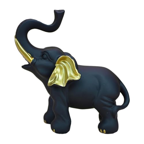 Statue d'éléphant noir décoration de table originale à offrir pour crémaillère
