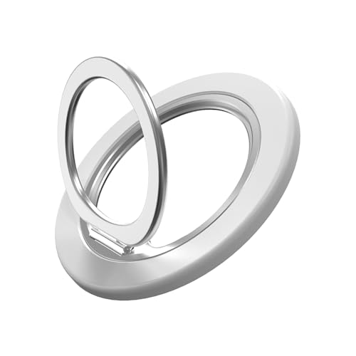 Image of Magnetic Phone Ring For MagSafe Phone Grip, Magnetic Cell Phone Stand Holder Finger Ring,[Thin and light design]for iPhone Can Rotate 360 Degrees Compatible with iPhone 12 /13 /14 /15 /16 /17 Series-White