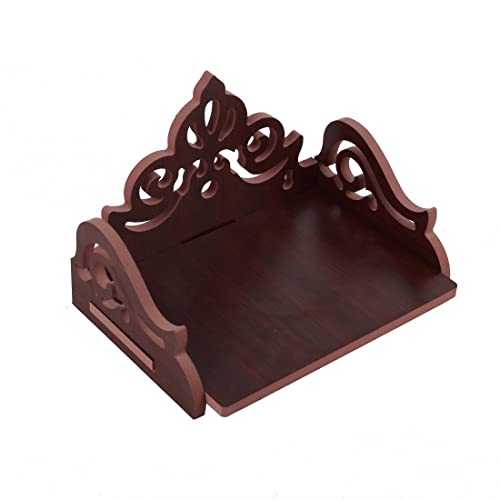 Image of Lyrics Creation Art and Craft Wooden Beautiful Plywood Mandir Pooja Room Home Decor Office OR Home Temple Wall Hanging Product (Dark Brown)