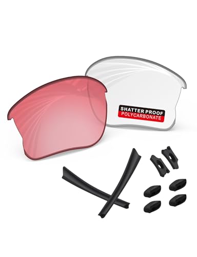 Image of PRO+ Polycarbonate Replacement Lenses & Rubber Kits /Nose Pads for Oakley Flak Series Sunglasses