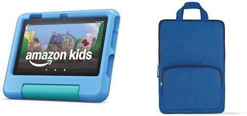 Paquete de funda para tableta Fire 7 Kids: el paquete incluye tableta Amazon Fire 7 Kids, 16 GB, estuche de transporte azul y denim