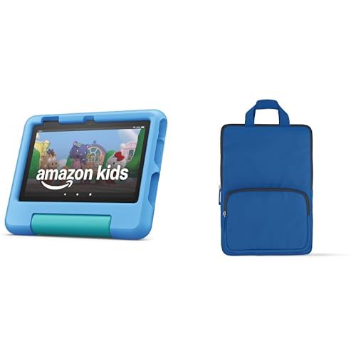 Amazon Fire 7 Kids Tablet Sleeve Bundle — Bundle includes Amazon Fire 7 Kids tablet,16GB, Blue & Denim Carrying Case
