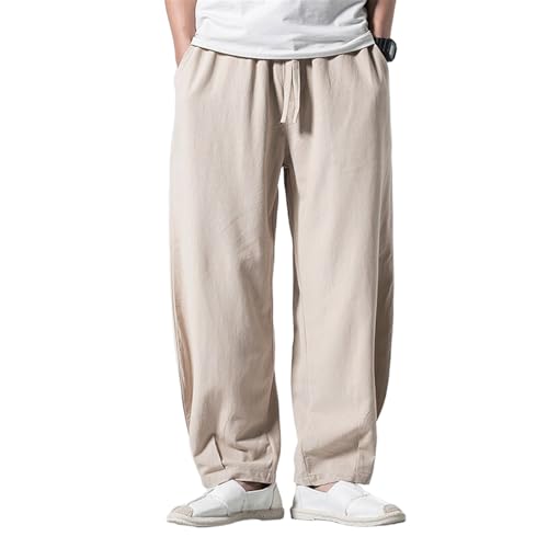 Pantalon long homme été ample et léger à coupe droite large