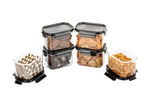 Image of RECLUSE 700ml food storage container Air Tight 100% Unbreakable Container Lock System Kitchen Storage Container, BPA-Free, Plastic Canisters with Durable Lids Ideal for Cereal (pack of 2)