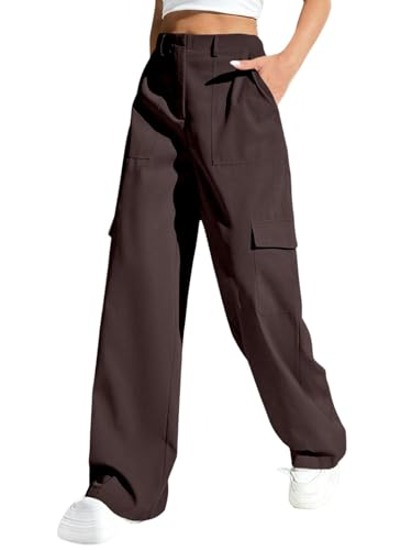 Image of GRECIILOOKS Cargo Pants For Woman | Trousers For Womans |High Waist Cotton Trouser for Women - Flared Parachute Pants with Side Pockets |Womens Cargo Pant | Elegant for College & Events (Available in Plus Size)