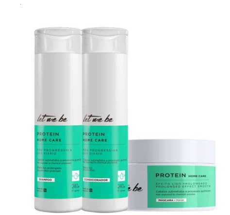 Let Me Be - Protein Home Care - Kit Shampoo e Condicionador Pos Progressiva e Mascara Efeito Liso 250 Ml - (Juego de Champú y Acondicionador Post