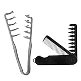 Peigne Cheveux À Texture Pliable, Peigne Pliable Portable 3 en 1 pour Homme, Outil...