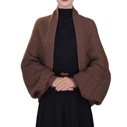 Women's Fashion Hollow out Knitted Shawl Coat Cover-Up for Spring/Fall, Lightweight Open Front Cardigan4