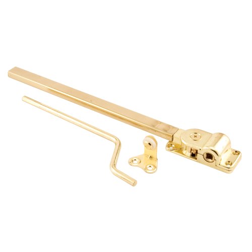 Prime-Line H 3687 10-3/4 In. Brass Plated Reversible Casement Window Operator, for Parlyn Windows (Single Pack)