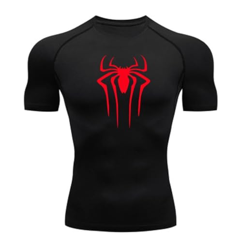 Image of Half Sleeve Compression T-Shirt - Men's Athletic & Sports Tights for Fitness (L, Black)