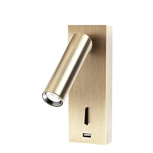 Meanyee Lampe de lecture murale led lampes de chevet lampes de tête de lit avec interrupteur / port de chargeur USB / bras réglable / 3W CREE led / finition bronze / MY-WN218T