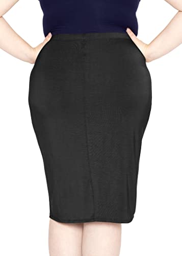 Women's Plus Size Soft Stretch MIDI Skirt | Comfortable for Women | X-Large - 6X3